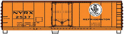 Accurail 8519 HO Scale 40' Steel Reefer w/Plug Door - Kit -- New York Central NYRX #2537 (orange, Boxcar Red, white, Early Bird Logo)
