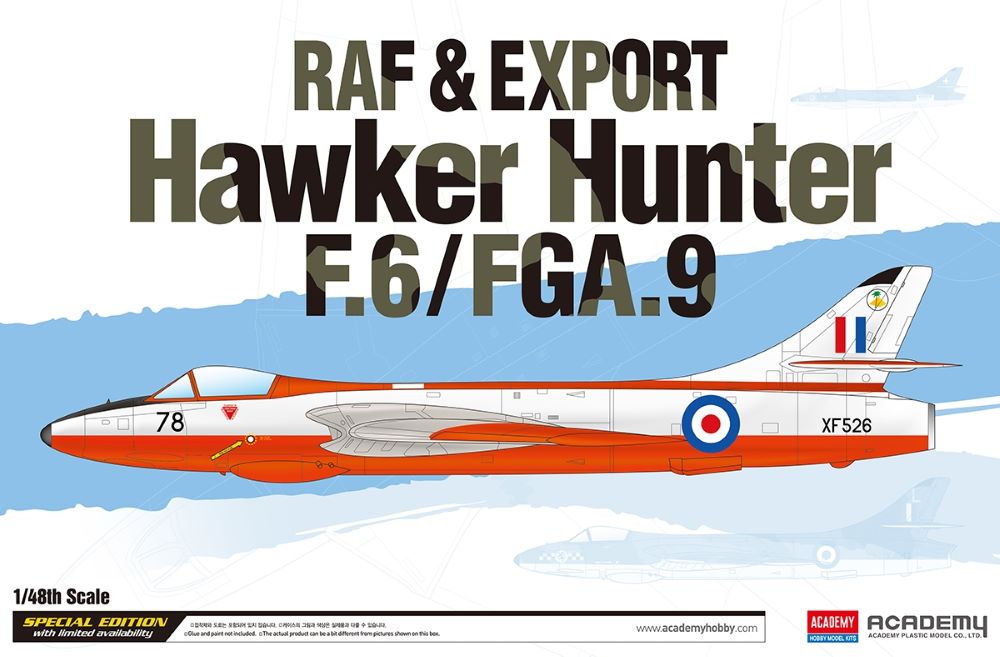 Academy 12312 1/48 Hawker Hunter F6/FGA9 RAF & Export Jet Fighter