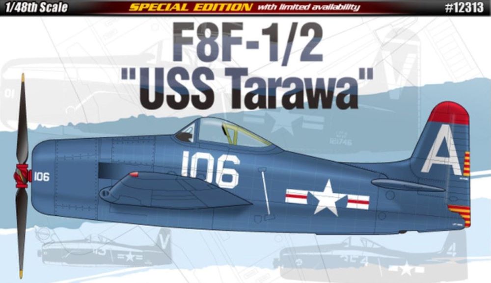 Academy 12313 1/48 F8F1/2 USS Tarawa USN Fighter