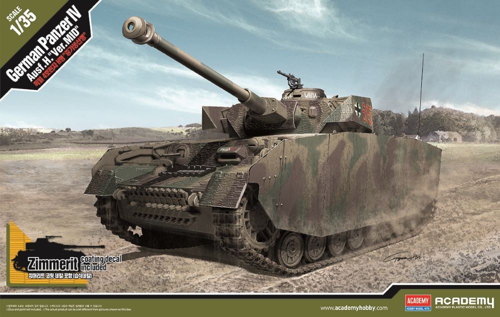 Academy 13516 1/35 German Panzer IV Ausf H Version Mid Tank w/Zimmerit