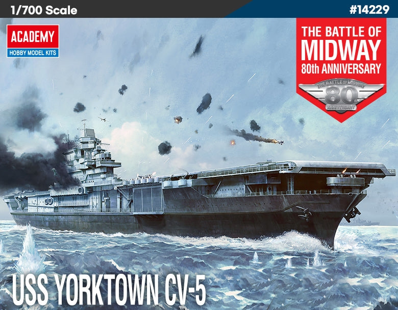 Academy 14229 1/700 USS Yorktown CV5 Aircraft Carrier Battle of Midway 80th Anniversary