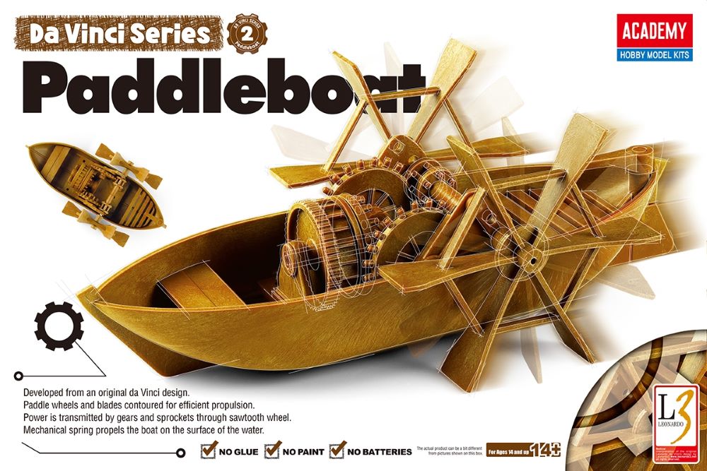 Academy 18130 DaVinci Paddleboat (Approx 7"L) (Snap)