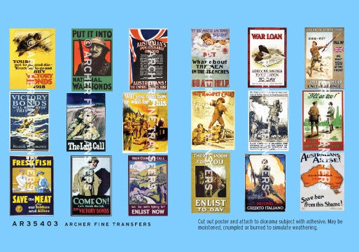 Archer Fine Transfers 35403 1/35 Commonwealth WWI Propaganda Posters (18) (D)