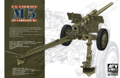 AFV Club 35S64 1/35 US 3-inch M5 Gun on M1 Carriage