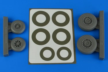 Aires 4841 1/48 A26B/C (B26B/C) Invader Early Wheels & Paint Masks For ICM