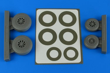 Aires 4843 1/48 A26B/C (B26B/C) Invader Late Wheels & Paint Masks For ICM