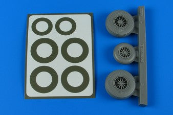 Aires 4858 1/48 B26K Invader Early Wheels & Paint Masks For ICM