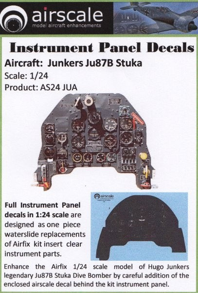 Airscale 2407 1/24 Junkers Ju87 Stuka Instrument Panel (Decal) (D)
