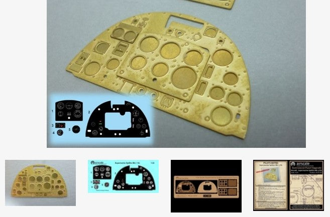 Airscale 2415 1/24 Supermarine Spitfire Mk 1a Instrument Panel (Photo-Etch & Decal) for ARX (D)