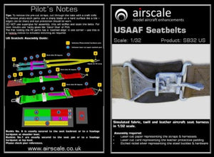 Airscale 3221 1/32 USAAF Seatbelts (Laser Cut Paper & Photo-Etch)