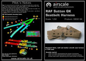 Airscale 3222 1/32 RAF Sutton QK Seatbelts Harness (Laser Cut Paper & Photo-Etch)