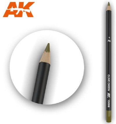 AK Interactive 10006 Weathering Pencils: Olive Green (5/Bx)