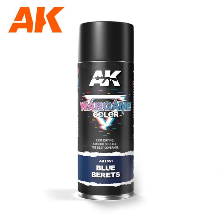AK Interactive 1051 Wargame Color: Blue Berets Paint 400ml Spray (D)