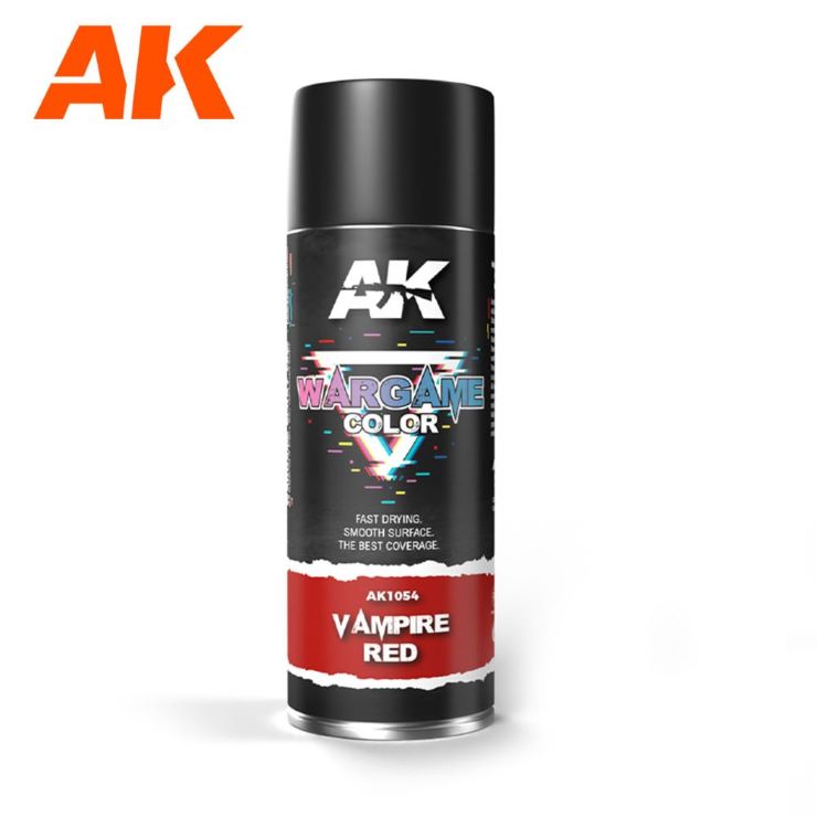 AK Interactive 1054 Wargame Color: Vampire Red Paint 400ml Spray (D)