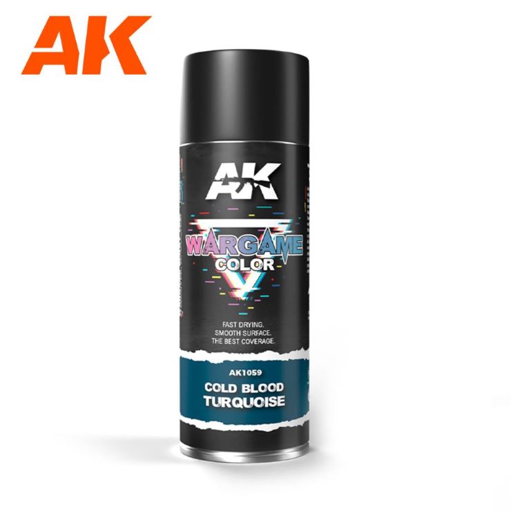 AK Interactive 1059 Wargame Color: Cold Blood Turquoise Paint 400ml Spray (D)