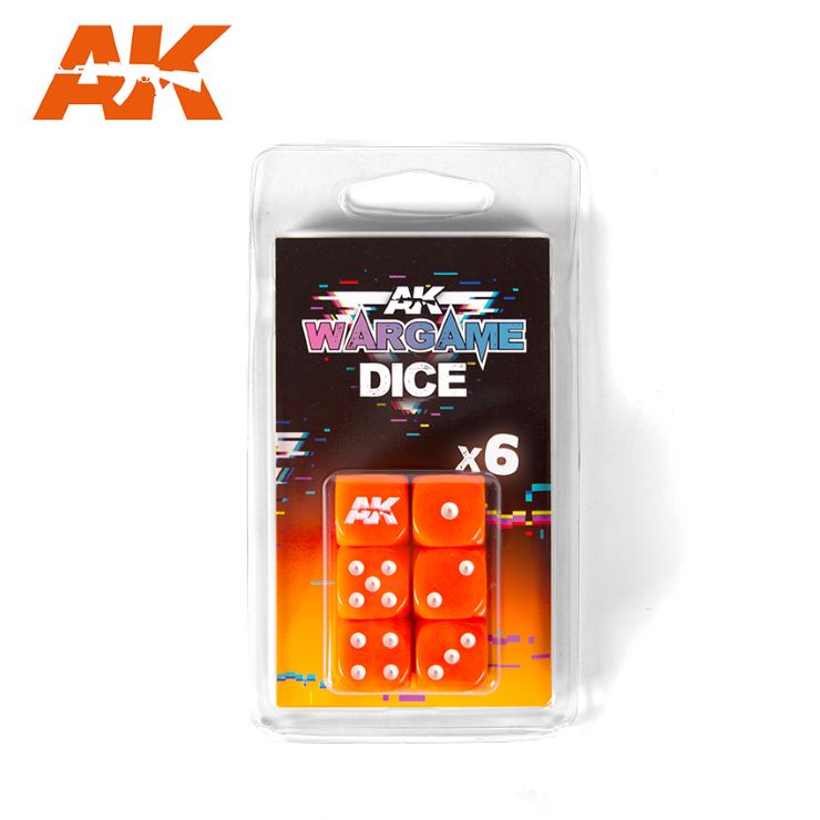 AK Interactive 1061 Wargame: Orange Dice (6) (D)