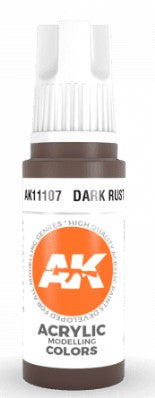 AK Interactive 11107 Dark Rust 3G Acrylic Paint 17ml Bottle