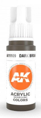AK Interactive 11109 Dark Brown 3G Acrylic Paint 17ml Bottle