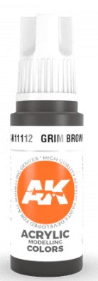 AK Interactive 11112 Grim Brown 3G Acrylic Paint 17ml Bottle