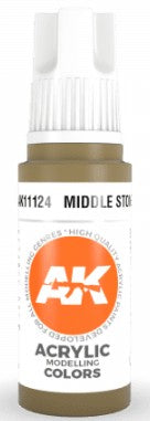 AK Interactive 11124 Middle Stone 3G Acrylic Paint 17ml Bottle