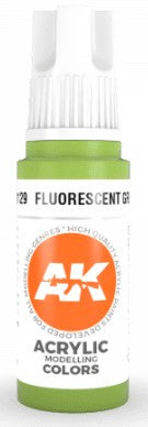 AK Interactive 11129 Fluorescent Green 3G Acrylic Paint 17ml Bottle