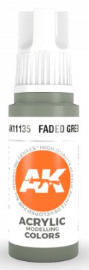 AK Interactive 11135 Faded Green 3G Acrylic Paint 17ml Bottle