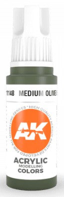 AK Interactive 11148 Medium Olive Green 3G Acrylic Paint 17ml Bottle