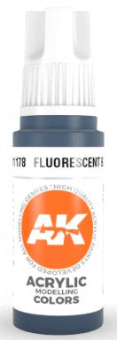 AK Interactive 11178 Fluorescent Blue 3G Acrylic Paint 17ml Bottle