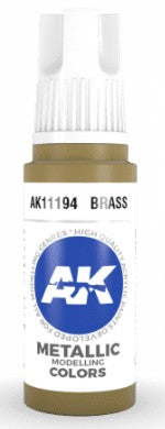 AK Interactive 11194 Brass Metallic 3G Acrylic Paint 17ml Bottle