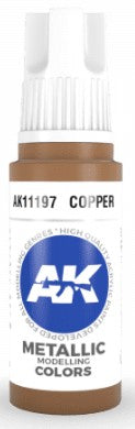 AK Interactive 11197 Copper Metallic 3G Acrylic Paint 17ml Bottle
