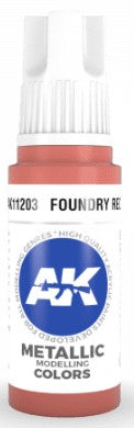 AK Interactive 11203 Foundry Red Metallic 3G Acrylic Paint 17ml Bottle