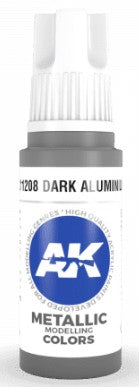 AK Interactive 11208 Dark Aluminum Metallic 3G Acrylic Paint 17ml Bottle