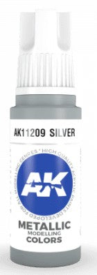 AK Interactive 11209 Silver Metallic 3G Acrylic Paint 17ml Bottle
