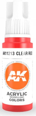AK Interactive 11213 Clear Red 3G Acrylic Paint 17ml Bottle
