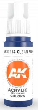 AK Interactive 11214 Clear Blue 3G Acrylic Paint 17ml Bottle