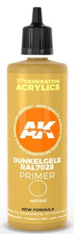 AK Interactive 11245 Dark Yellow RAL7028 3G Acrylic Primer 100ml Bottle