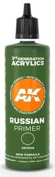 AK Interactive 11246 Russian Green 3G Acrylic Primer 100ml Bottle