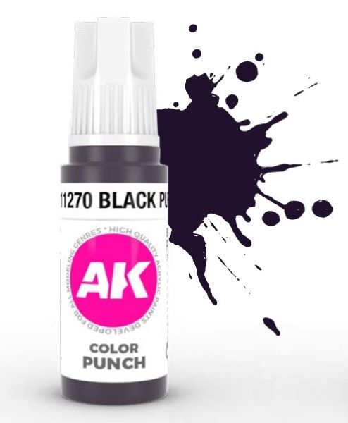 AK Interactive 11270 Color Punch: Black Purple 3G Acrylic Paint 17ml Bottle