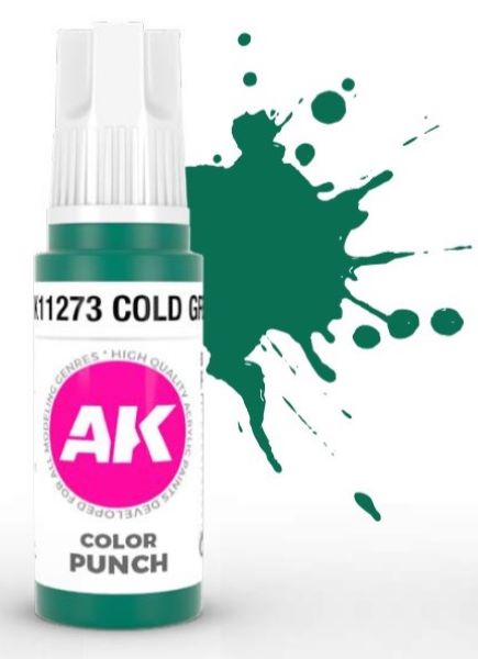 AK Interactive 11273 Color Punch: Cold Green 3G Acrylic Paint 17ml Bottle