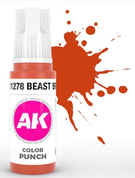 AK Interactive 11278 Color Punch: Beast Brown 3G Acrylic Paint 17ml Bottle