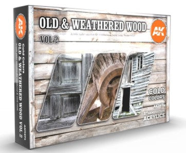 AK Interactive 11674 Old & Weathered Wood Vol.2 3G Acrylic Paint Set (6 Colors) 17ml Bottles