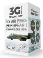 AK Interactive 11749 Air Series: US Air Force European I Camo 1980s Aircraft 3G Acrylic Paint Set (4 Colors) 17ml Bottles