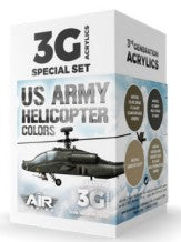 AK Interactive 11750 Air Series: US Army Helicopter 3G Acrylic Paint Set (4 Colors) 17ml Bottles