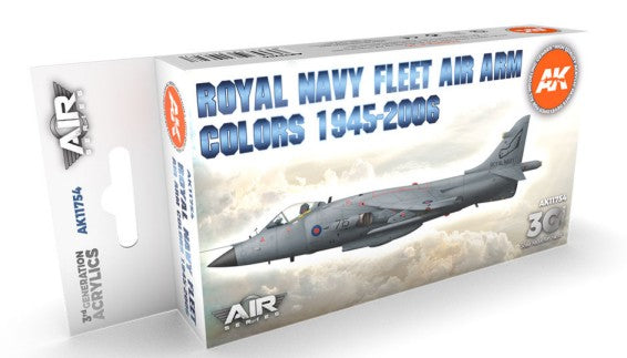 AK Interactive 11754 Air Series: Royal Navy Fleet Arm Aircraft 1945-2006 3G Acrylic Paint Set (6 Colors) 17ml Bottles (D)