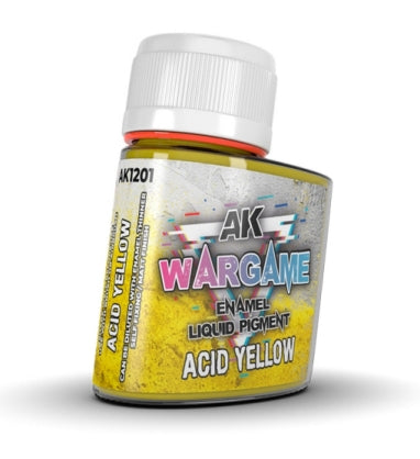 AK Interactive 1201 Wargame: Acid Yellow Liquid Pigment Enamel 35ml Bottle