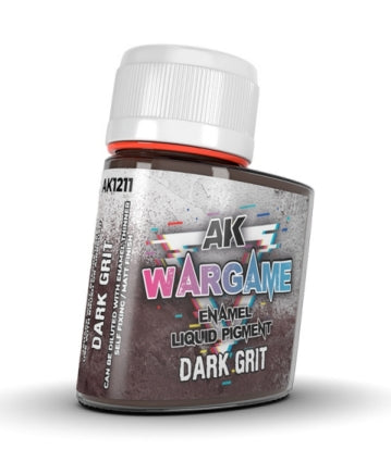 AK Interactive 1211 Wargame: Dark Grit Liquid Pigment Enamel 35ml Bottle