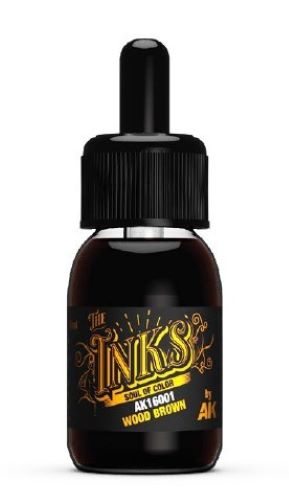 AK Interactive 16001 Inks: Wood Brown Acrylic 30ml Bottle