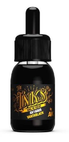 AK Interactive 16005 Inks: Vantablack Acrylic 30ml Bottle