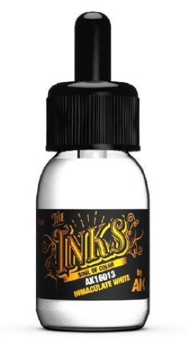 AK Interactive 16013 Inks: Inmaculate White Acrylic 30ml Bottle