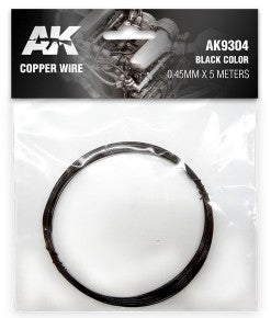 AK Interactive 9304 Copper Wire 0.45mm x 5 meters (Black)